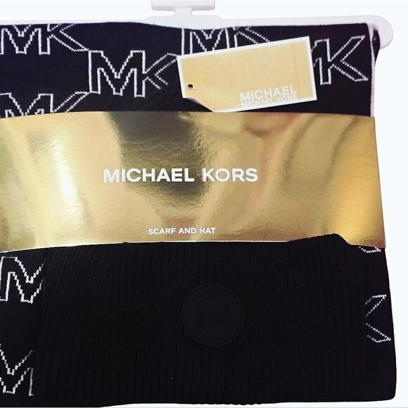 Michael Kors MK Logo Scarf & Beanie Hat‎ Set main image 4